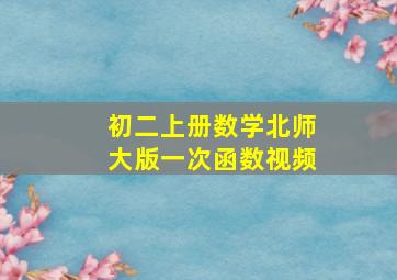 初二上册数学北师大版一次函数视频