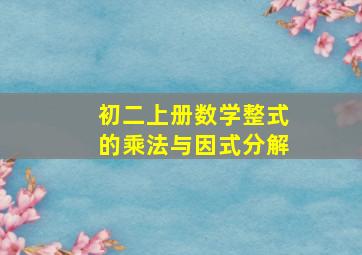 初二上册数学整式的乘法与因式分解