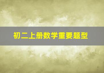 初二上册数学重要题型