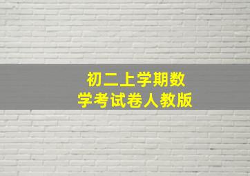 初二上学期数学考试卷人教版