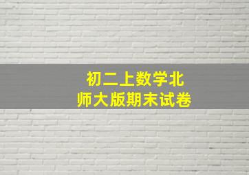 初二上数学北师大版期末试卷