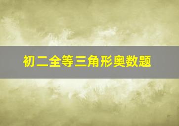 初二全等三角形奥数题