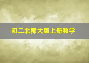 初二北师大版上册数学