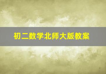 初二数学北师大版教案