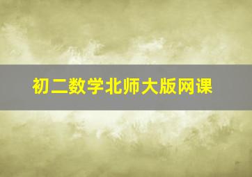 初二数学北师大版网课