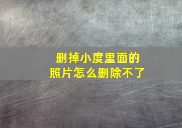 删掉小度里面的照片怎么删除不了