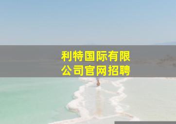 利特国际有限公司官网招聘