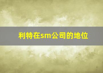 利特在sm公司的地位