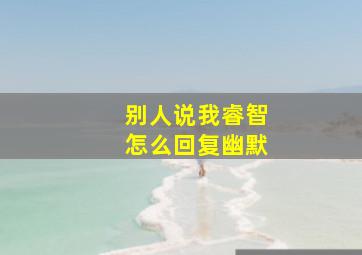 别人说我睿智怎么回复幽默