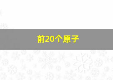 前20个原子