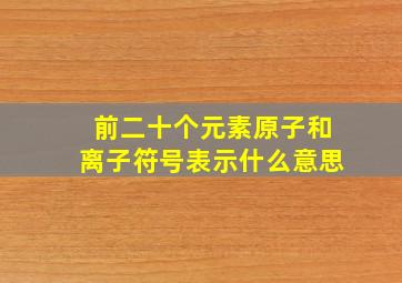 前二十个元素原子和离子符号表示什么意思