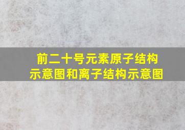 前二十号元素原子结构示意图和离子结构示意图