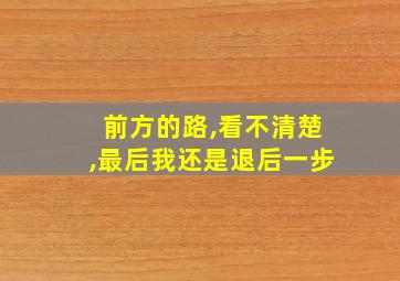 前方的路,看不清楚,最后我还是退后一步