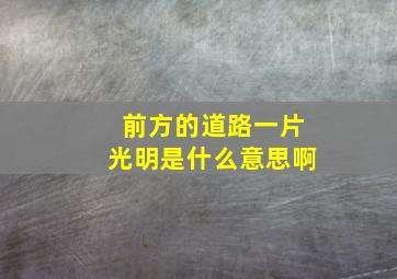 前方的道路一片光明是什么意思啊