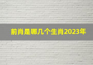 前肖是哪几个生肖2023年