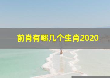 前肖有哪几个生肖2020