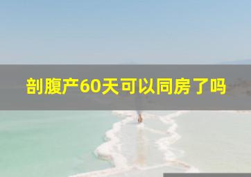 剖腹产60天可以同房了吗