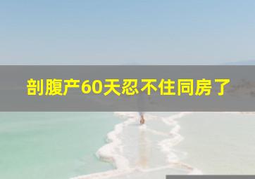 剖腹产60天忍不住同房了