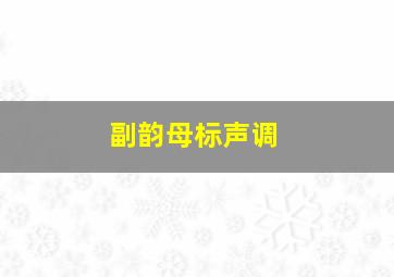 副韵母标声调