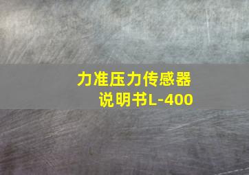 力准压力传感器说明书L-400