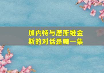 加内特与唐斯维金斯的对话是哪一集