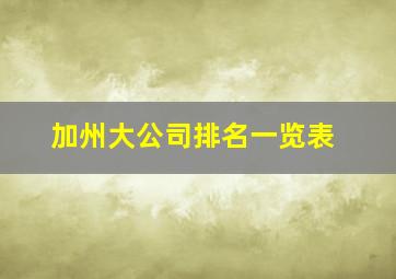 加州大公司排名一览表