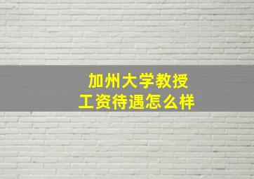 加州大学教授工资待遇怎么样