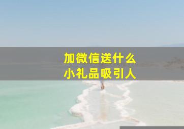 加微信送什么小礼品吸引人