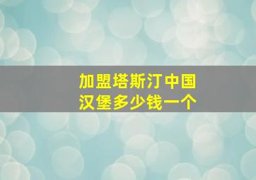 加盟塔斯汀中国汉堡多少钱一个