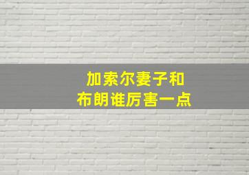 加索尔妻子和布朗谁厉害一点