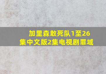 加里森敢死队1至26集中文版2集电视剧罪域