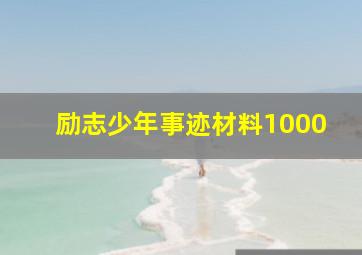 励志少年事迹材料1000