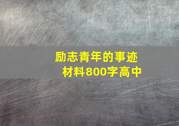 励志青年的事迹材料800字高中