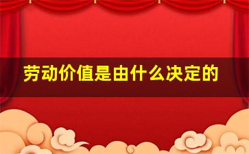 劳动价值是由什么决定的