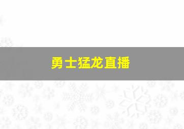 勇士猛龙直播