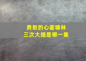 勇敢的心霍啸林三次大婚是哪一集