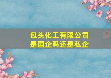 包头化工有限公司是国企吗还是私企