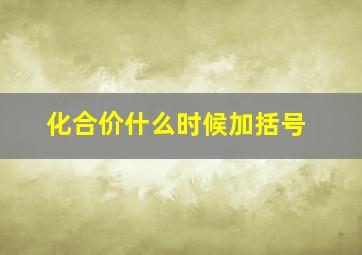 化合价什么时候加括号