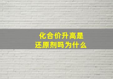 化合价升高是还原剂吗为什么