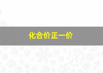 化合价正一价