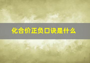 化合价正负口诀是什么