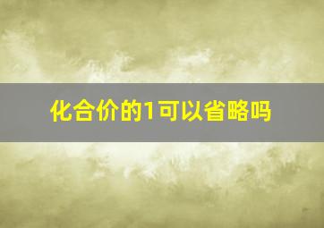 化合价的1可以省略吗