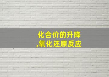 化合价的升降,氧化还原反应