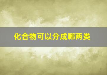 化合物可以分成哪两类