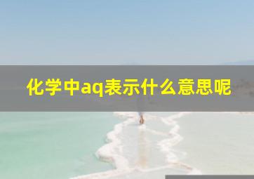 化学中aq表示什么意思呢