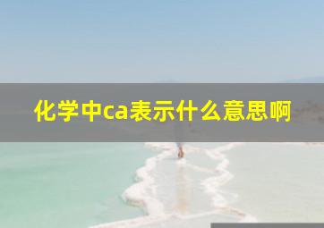 化学中ca表示什么意思啊