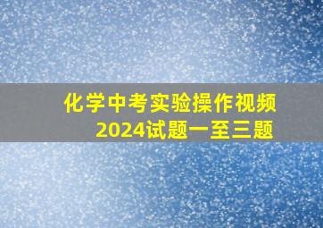 化学中考实验操作视频2024试题一至三题