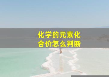 化学的元素化合价怎么判断