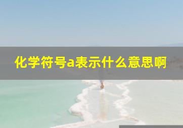 化学符号a表示什么意思啊