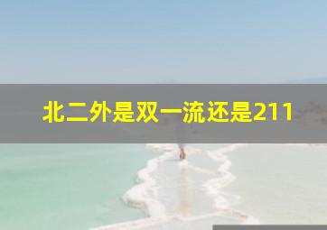 北二外是双一流还是211